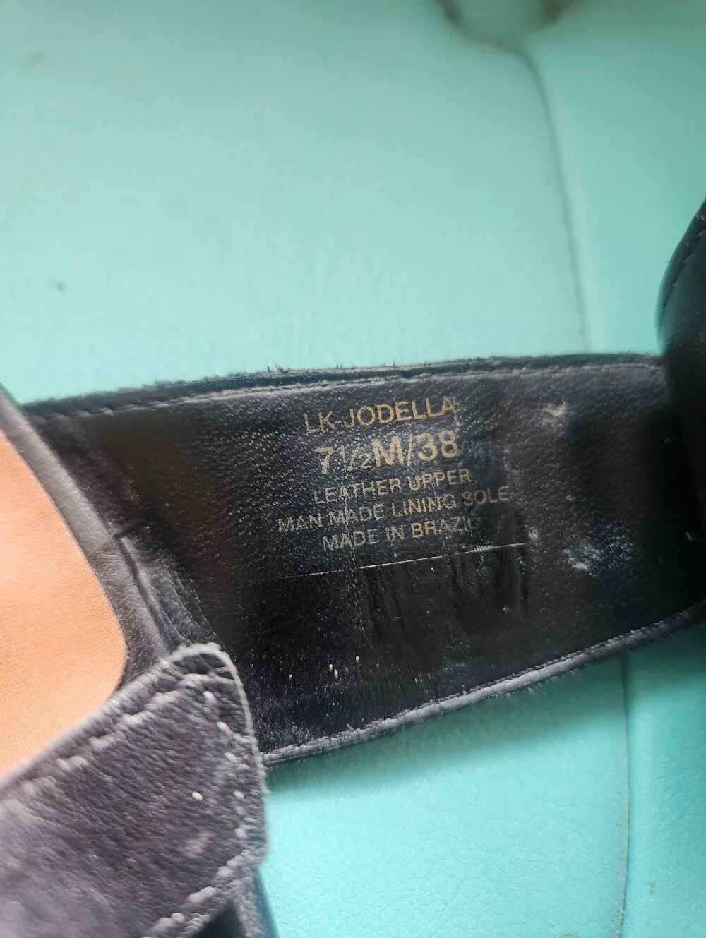 Lucky Brand Black Leather Jodella Ankle-Strap Wedge Sandals with Buckle 7.5 med